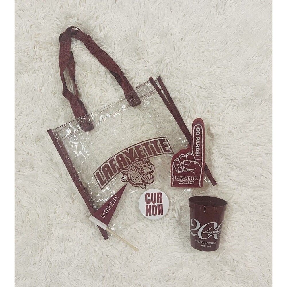 Lafayette College Clear Stadium Bag w/Sports Fan & Spirit Gear (Bed Party Ready) - Picture 2 of 16